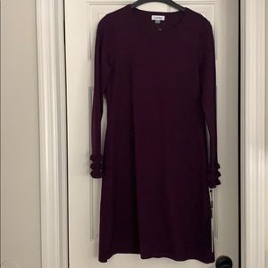 NWT women’s large Calvin Klein plum sweater dress